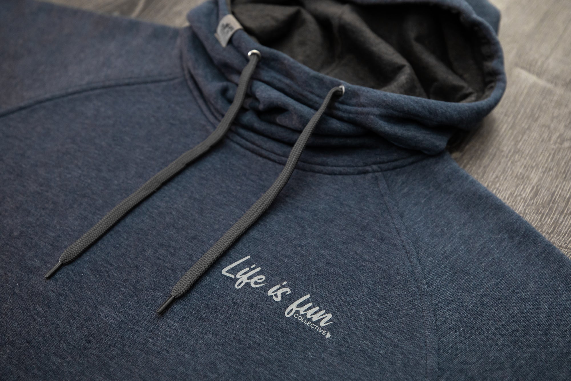 Ladies Scuba Neck Hoodie // Blue