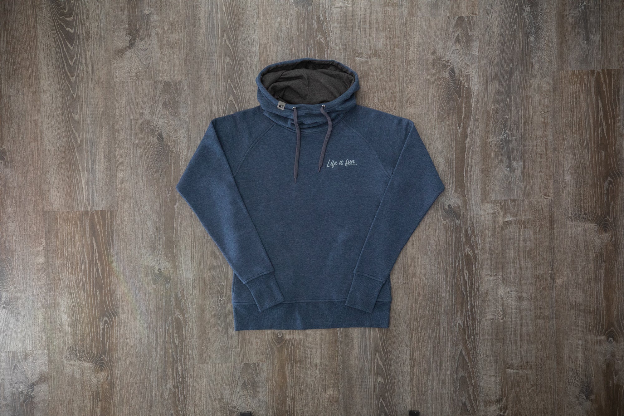 Ladies Scuba Neck Hoodie // Blue