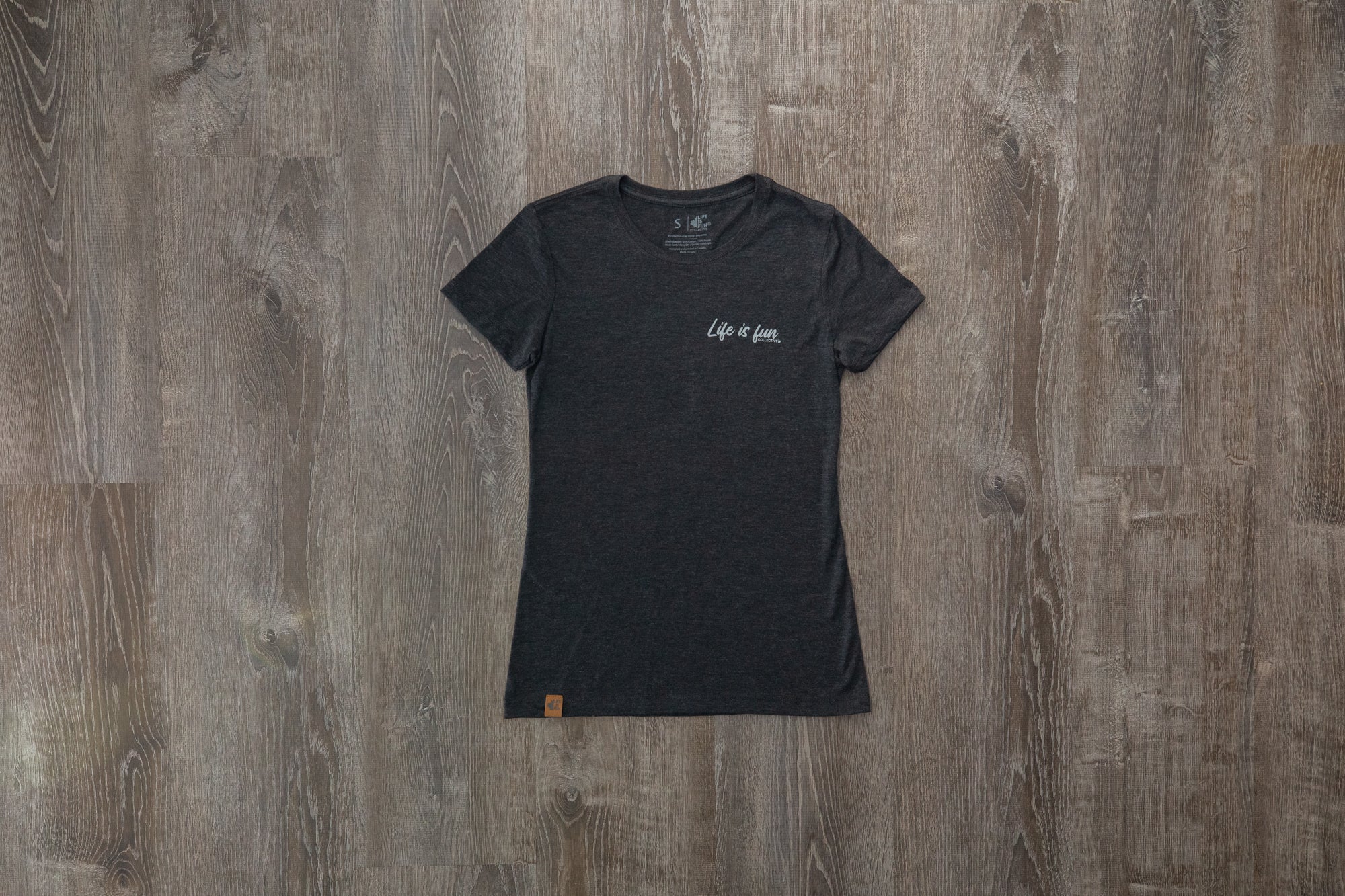 Ladies Triblend T-shirt // Script Logo - Dark Grey