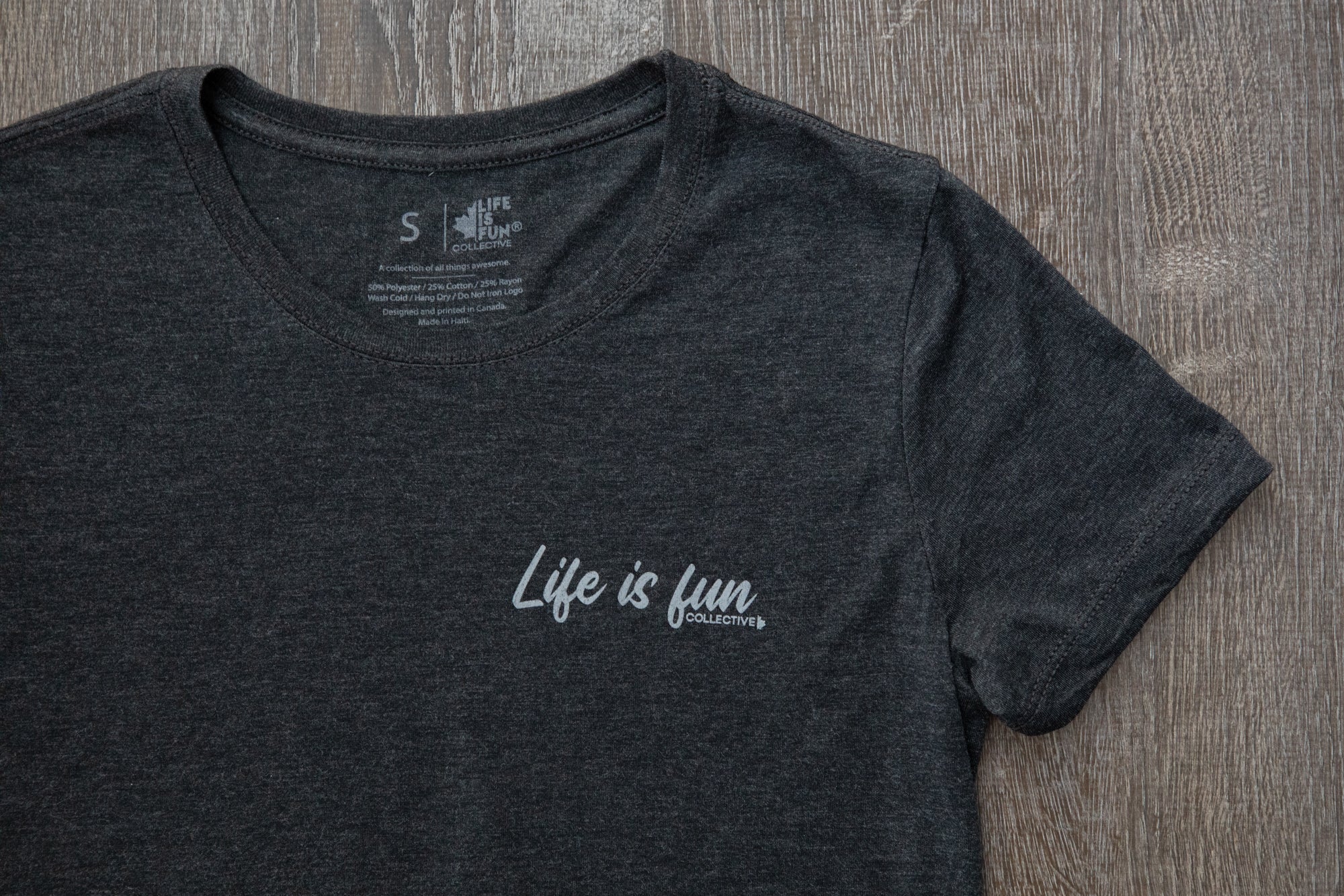 Ladies Triblend T-shirt // Script Logo - Dark Grey
