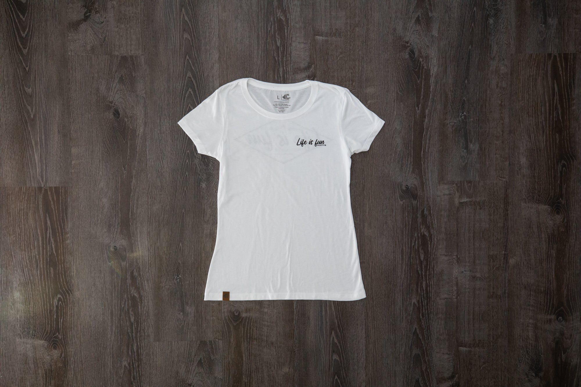 Ladies Ultimate T-shirt // Script Logo - White