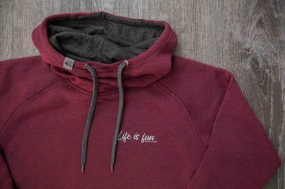 Ladies Scuba Neck Hoodie // Burgundy