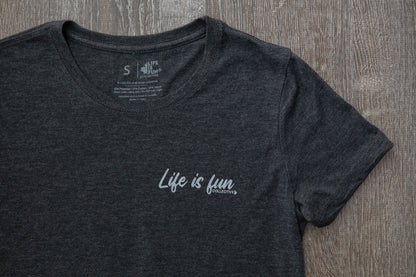 Ladies Triblend T-shirt // Script Logo - Dark Grey