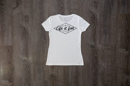 Ladies Ultimate T-shirt // Script Logo - White